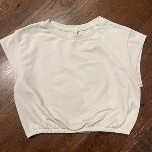 Alo White Cropped Top Size Small